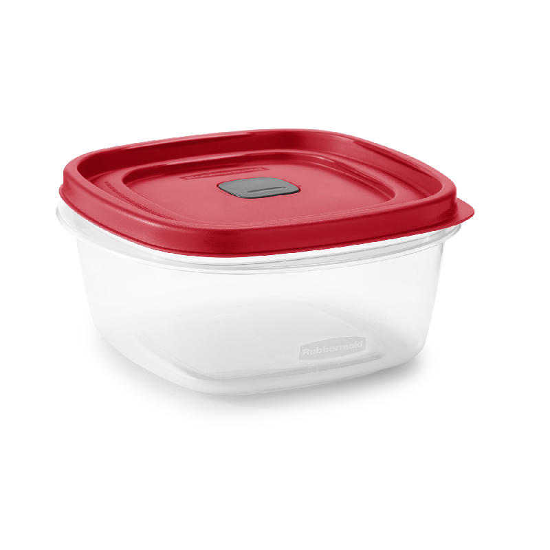 Contenedor de almacenamiento de alimentos Rubbermaid Easy Find, con tapa,  plástico sin BPA, 5 recipientes, 7 tazas, 2, Rojo